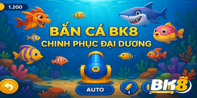 Giao diện Bắn Cá BK8 với thiết kế thân thiện, màu sắc rực rỡ, thu hút người chơi.