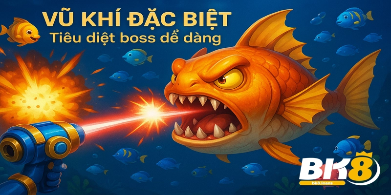 Sử dụng vũ khí đặc biệt trong Bắn Cá BK8 để hạ gục boss và nhận thưởng lớn.